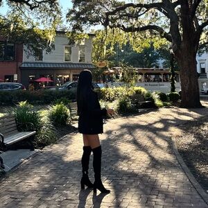 Black knee high boots